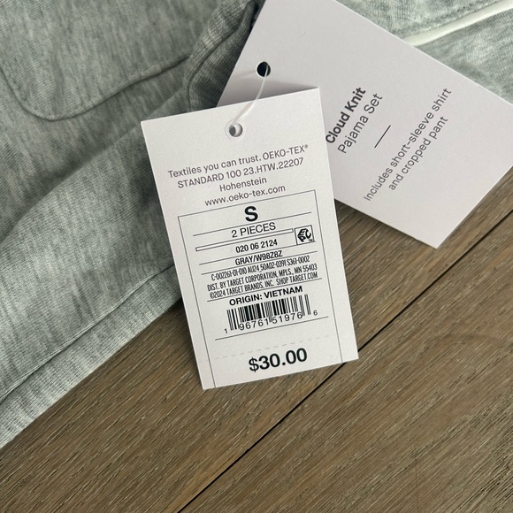 Target grey pajama set. Size S top and bottom. - Picture 3 of 3